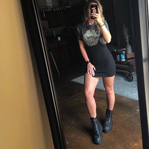 Pinstrip tie up dress